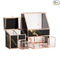 CoralHouse Makeup Organizer Black,Glass Vanity Organizer for Skincare, Perfume, Brushes & Lipsticks – Countertop Makeup Storage Box for Women, Bathroom or Dresser