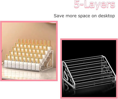 5-Tier Display Stand Rack, 2 Pack Nail Polish Organizer, Greeting Card Display Stand, Trading Card Holder for Sunglasses and Small Items