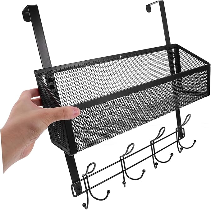 ULTECHNOVO Over The Door Hanging Organizer Multifunctional Mesh Storage Rack for Bathroom Kitchen Bedroom Maximizes Space Efficiency Contemporary Style for Shoes Towels