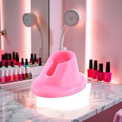 Pink Soft Rubber Nail Polish Bottle Holder Stand Anti-Spill Nail Art Organizer Display Manicure Tools for Nail Art Salon Durable Design Nail Polish