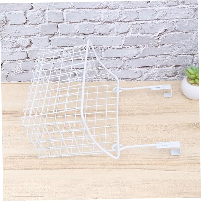 Cabilock Over Door Hanging Storage Basket Organizer White Ventilated Rust Cabinet Rack for Kitchen Bathroom Office Easy Install Required