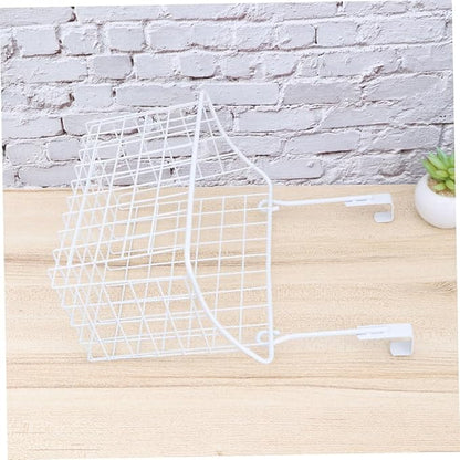 Cabilock Over Door Hanging Storage Basket Organizer White Ventilated Rust Cabinet Rack for Kitchen Bathroom Office Easy Install Required