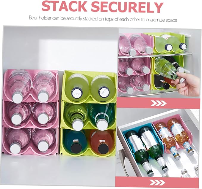 3pcs Stackable Beverage Organizer Rack for Pantry and Refrigerator Versatile Can Dispenser for Soda Beer and Water Bottles Storage