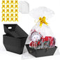 AFOROEOA 20PACK Baskets for Gifts Empty, 10x12”Thick Black Gift Basket with 20 Bows 20 Bags Empty Gift Baskets for Christmas, Valentine’s Day, Easter, Birthdays, Snacks, Farmers Market