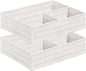 Vagusicc Wicker Divided Storage Basket, White Wicker Baskets, Basket for Shelves Drawer Organizing, 3 Section Rectangular Woven Storage Baskets, 2-Pack