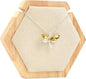 CHGCRAFT Hexagon Wooden Single Necklace Displays Stands Tabletop Pendant Necklace Display Holder with Cornsilk Velvet and Iron Hooks for Long Necklace Retail Jewelry Easel Display, 4.45x3.88x0.75inch