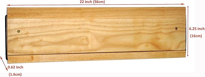 22“ Shoe Rack with Dowel, Wall Hanging Shoe Storage, Organize for Sneaker, Slipper, Boots in Entryway, Hallway, Trailer, RV, Solid Wood_ Beige