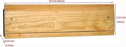 22“ Shoe Rack with Dowel, Wall Hanging Shoe Storage, Organize for Sneaker, Slipper, Boots in Entryway, Hallway, Trailer, RV, Solid Wood_ Beige