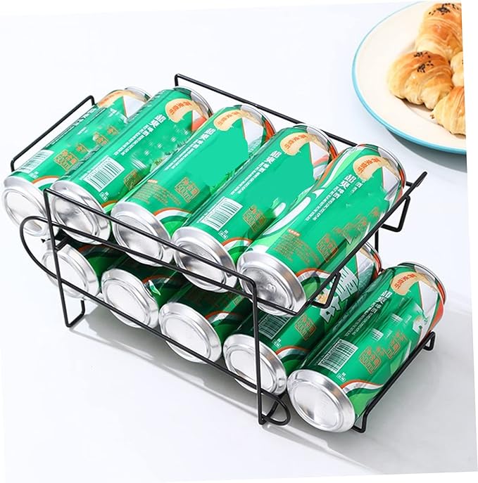 Firm Sturdy Refrigerator Storage Rack Drink Organizer for Fridge Beverage Holder Double-layer Drink Storage Rack