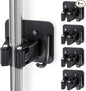 Stainless Steel Broom Holder, Heavy Duty, Rust Resistant, 4 Gripper Positions with 4 Hooks, Black