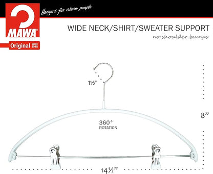 Mawa Narrow Petite Clothing Hangers, Steel Hanger with Non-Slip Coating, for Shirts, Dresses, Suits, Pants, Skirts, Camisoles, Jackets, 360-degree Rotatable Hook