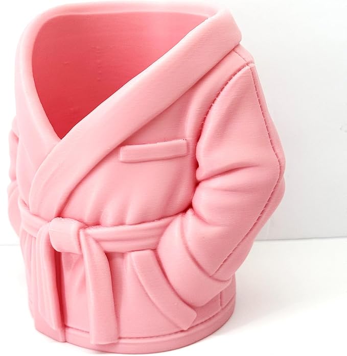 2pcs Bathrobe can holder for Beer & Soda, 4.75" 3D Printed Bath Robe Can Holder, Unique Beer Holder, Spa Day Novelty Gift, Housewarming Present NO CAN or BRUSHES INCLUDED (PINK)