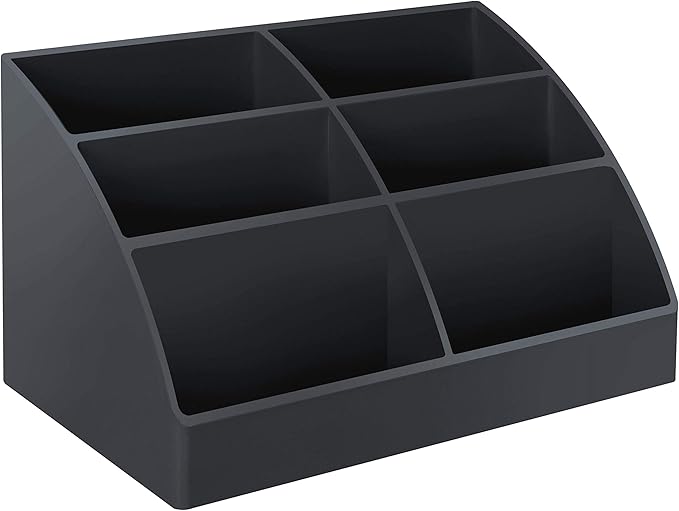 Acrimet Desktop Organizer - Easy Organizer Caddy Holder for Office, Home and School use (Plastic) (Black Color)