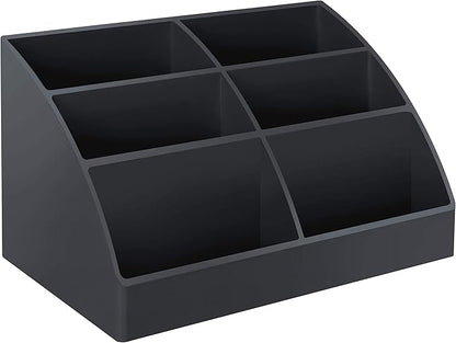 Acrimet Desktop Organizer - Easy Organizer Caddy Holder for Office, Home and School use (Plastic) (Black Color)