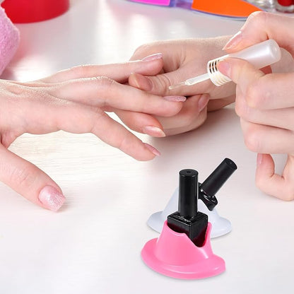 Gjinxi 4PCS Soft Rubber Nail Polish Bottle Holder, Nail Polishes Stand, Anti-spill Bottle Stand, Painting Manicure Display Tools, Non Tippable Nail Art Supplies, for Nail Polish Organizer Accessories