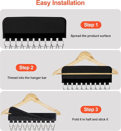 Hat Rack for Baseball Caps, 3Pack Hat Organizer, Hang Hat Hanger for Closet, Hat Storage Clips Holder for Ball Cap Winter Beanie & Accessories, Not Including Hangers & Hats (3PC Black)