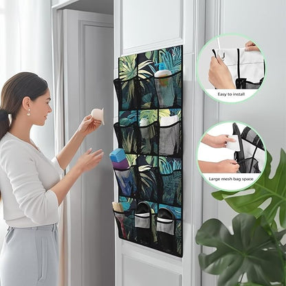 Palm Leaves Over the Door Shoe Organizer,Shoe Organizer Door Hanger,Shoes Hanger Storage Organizer Bag for Bedroom