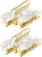 Acrylic Gold Pants Hangers with Adjustable Clips 30 Pack, Non-Slip Skirt Hanger for Women, Heavy Duty Space-Saving Clothes Organizer for Trousers, Coats, Jeans, Adults & Kids