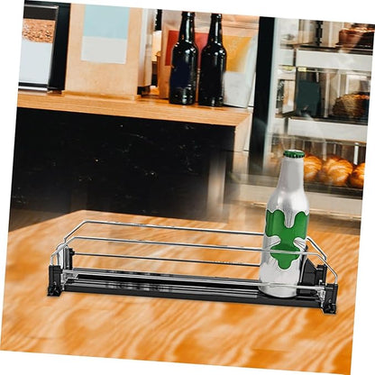 Automatic Pusher Drinks Organizer for Fridge Self-pushing Soda Can Dispenser Easy Install Beverage Organizer for Soda and Beer Cans Smooth Polished Surface Practical Space Saver