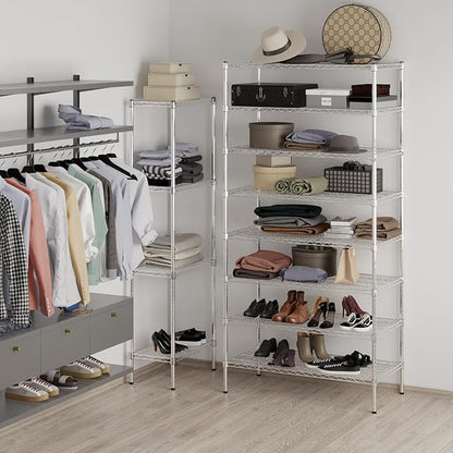 21" Deep x 42" Wide x 86" Height Wire Shelving Kit | 8-Tier | NSF Commercial Storage Rack Unit