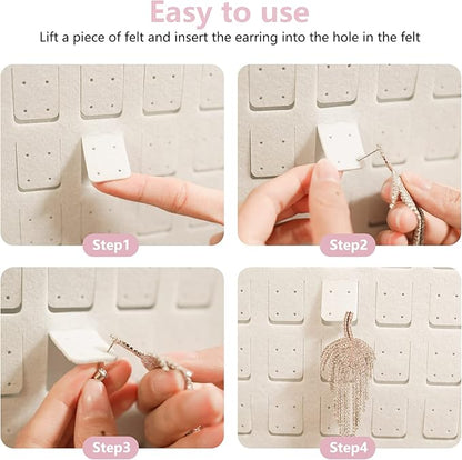 Earring Organizer, Hanging Earring Holder Holds Up To 330 Pairs, Felt Earrings Organizer and Storage, Wall Earring Holder Earring Display for Women Girls -1 Pack (White)