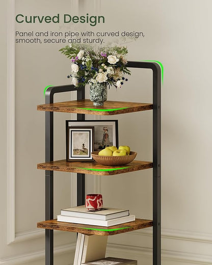 CHOEZON 6-Tier Vertical Shoe Rack, Narrow Shoe Tower, Corner Shoe Storage Organizer, Shoe Shelf, for Small Spaces, Industrial Style, for Entryway, Hallway, Living Room, Rustic Brown and Black TXJ06BF