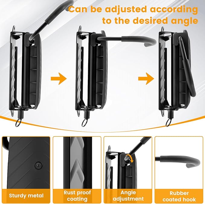 Bicycle Wall Mount, Bike Rack Garage 30 kg Load Capacity Swivel Bike Stand Anti Rust Coating for Garage Basement Balcony Corridor