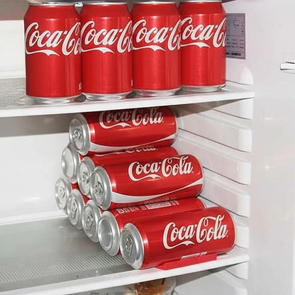 Drink Dispenser for Fridge: 2 Pcs Soda Can Organizer for Refrigerator Soda Can Dispenser for Beer Soda Seltzer Pop, Beverage Can Storage Holder Foldable Silicone Beer Can Stacker Fridge Mat