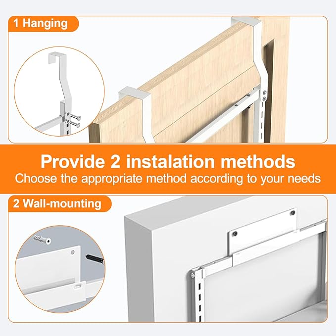 6 Tier Pantry Door Organizer Spice Rack, 2-IN-1 Wall Mount or Hanging Over Door Seasoning Organizer with Adjustable Baskets, Heavy Duty Behind Door Storage Shelves for Pantry, Cabinet and Kitchen