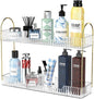 GTI Narrow Bathroom Organizers and Storage, 2 Tier Rectangle Makeup Counter Organizer, Perfume Cosmetics Skincare Vanity Organizers, Dresser Countertop Organizer for Women (Clear)