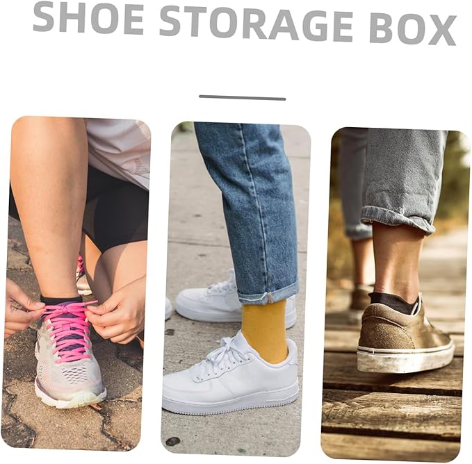 Cabilock 2pcs Thickened Plastic Shoe Box Storage Boxes for Closet Entryway Drawer Type Shoe Organizer
