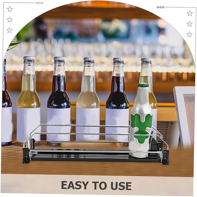 2pcs Automatic Pusher Drinks Organizer for Fridge Stable Soda Can Dispenser with Smooth Finish Easy to Install Beverage Organizer for Refrigerator Shelves