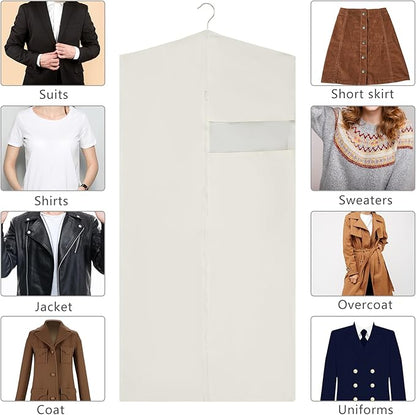 Aliceset Cotton Garment Bags for Hanging Clothes, Canvas Suit Bags for Clothes Coats Jackets Shirts Closet Storage Travel Gusseted Hanging Garment Cover (6 Pcs,40 Inches 50 Inches)