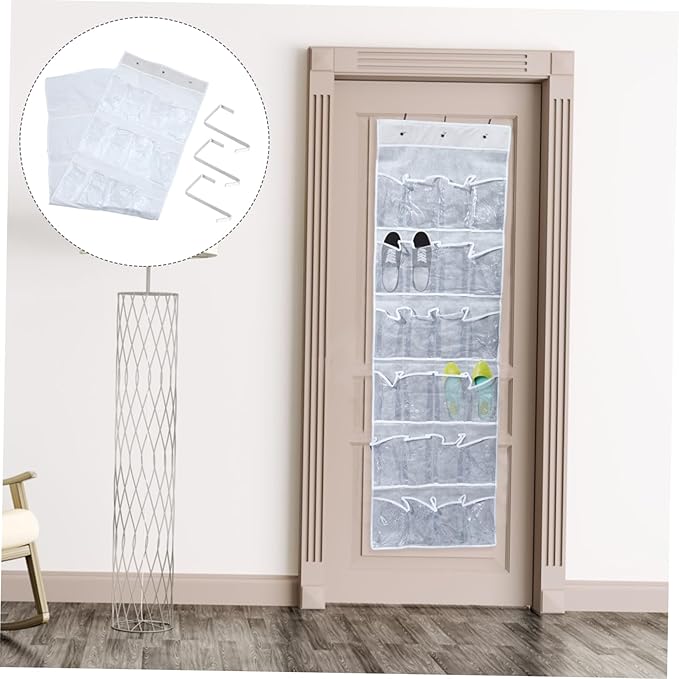 Zerodeko Hanging Shoe Storage Mount Door Organizer Nonwoven Bag Hooks Storage Organizer Pouch