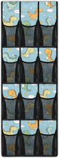 Blue Door Hanging Shoe Organizer 12 Pockets Over The Door Closet Organizer Space Saving Dinosaurs Wall Hanging Storage for Kids Room