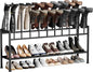 DIMJ Boot Rack 3-Tier - Black Metal Boot Storage Rack for Tall Boots Organizer Tall Boots, Shoe Rack for Boots, Sneakers, High-Heel, Entryway, Fit for 10 Pairs, Black