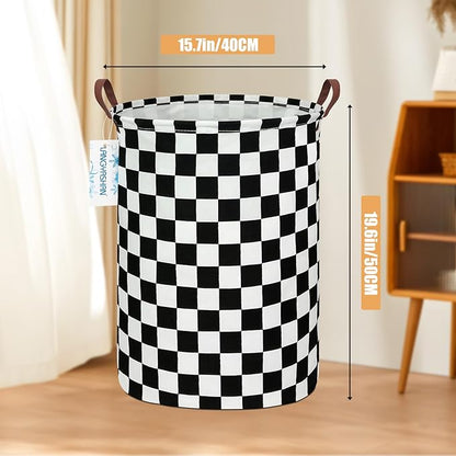 Laundry Basket Canvas Fabric Collapsible Organizer Basket for Storage Bin Toy Bins Gift Baskets Bedroom Clothes Children Nursery Hamper (Racing flag)