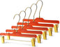 Acrylic Clip-Hangers Red for Pants, Skirts and Shorts with 360 Degree Silver/Golden Hook | Space Saving & Non-Slip | 5 Pack