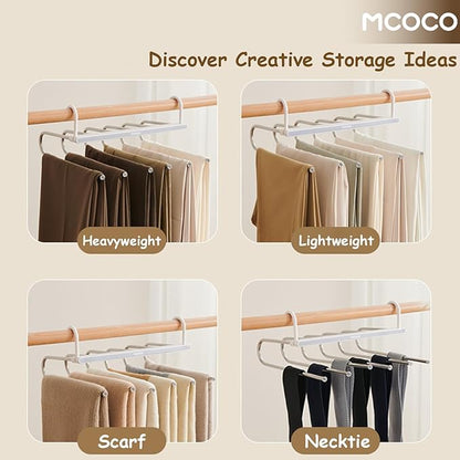 Pants Hangers Closet Organizers and Storage Clothes Space Saving Hangers Multifunctional Uses Rack Organizer for Pants Jeans Skirts Scarf Legging Black