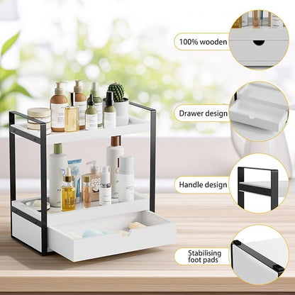 Boulphia 2-Tier Bathroom Organizer (White - New)