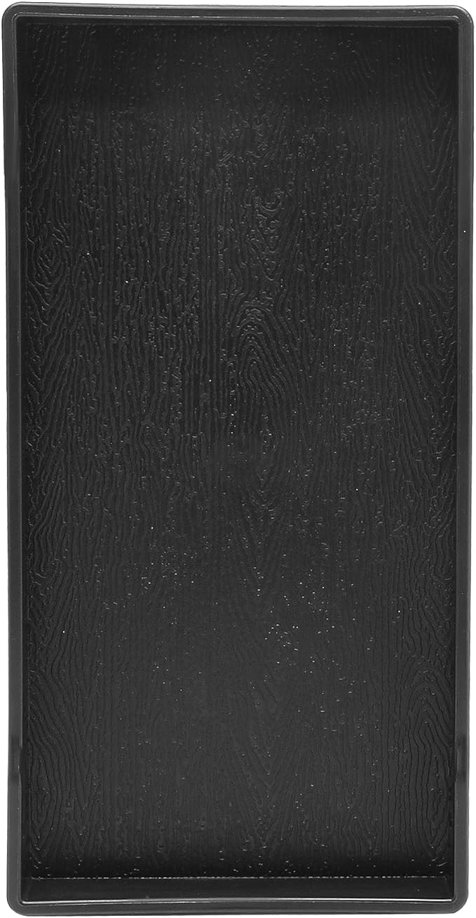 Jiozermi 8.03" Black Rectangular Plastic Vanity Tray for Bathroom and Kitchen, Modern Shatterproof Soap Tray with Polished Finish