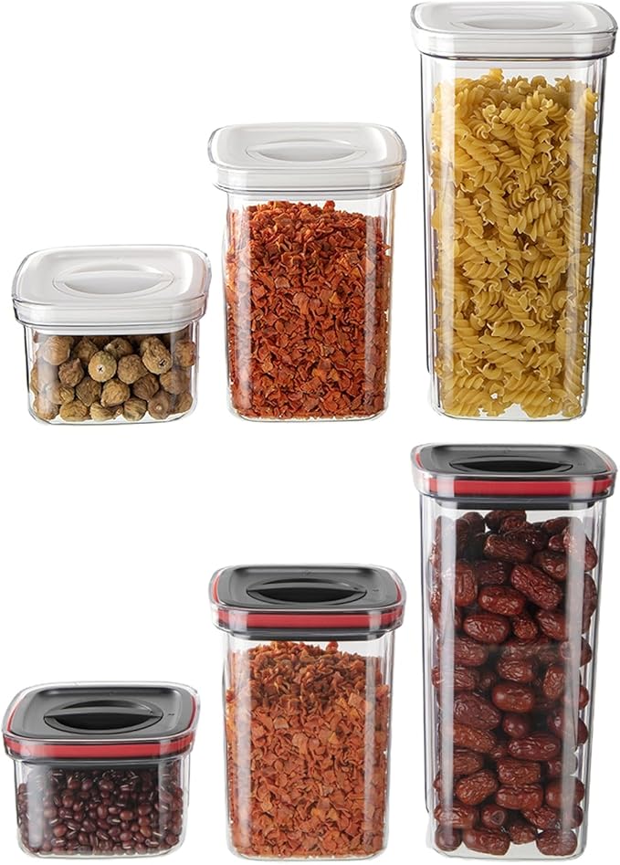 Cereal Storage Box,Large Capacity Airtight Food Storage Containers,Plastic Cereal Storage Containers for Kitchen Organizer Black1300ML
