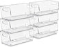 Sorbus Stackable Storage Bins Open Front, Clear Stackable Storage Bins, Pantry Bins for Storage and Organization, Acrylic Stackable Bins for Kitchen, Clear Pantry Organizer Bins (Small Wide 6 Pack)