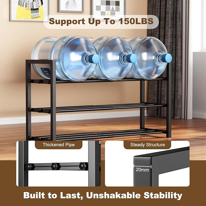 Roylvan 3-Tire Expandable Shoe Rack for Closet, 17"-31" Adjustable Free Standing Shoe Shelf Storage Fits 6-12 Pairs Shoes, Heavy Duty Reinforced Metal Shoes Organizer for Entryway Doorway Dorm
