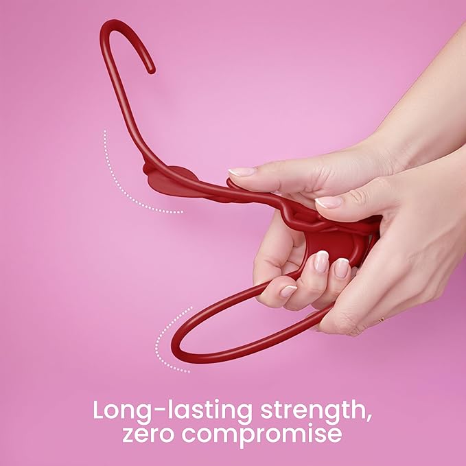 Utopia Home - Plastic Hangers 50 Pack - Space Saving Clothes Hanger - Durable and Strong Closet Organizers and Storage Makes It Ideal Stocking Stuffers or Apartment or Dorm Room Essentials (Red)