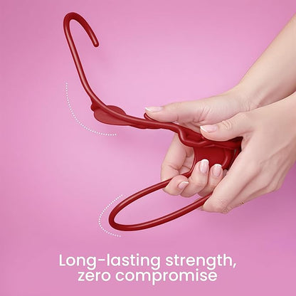 Utopia Home - Plastic Hangers 30 Pack - Space Saving Clothes Hanger - Durable and Strong Closet Organizers and Storage Makes It Ideal Stocking Stuffers or Apartment or Dorm Room Essentials (Red)