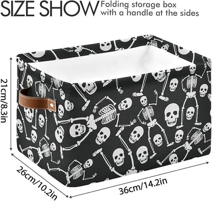 Skull Rectangular Storage Basket Organizer Bin Shelf Baskets For Clothes Gifts For Home Office Dorm