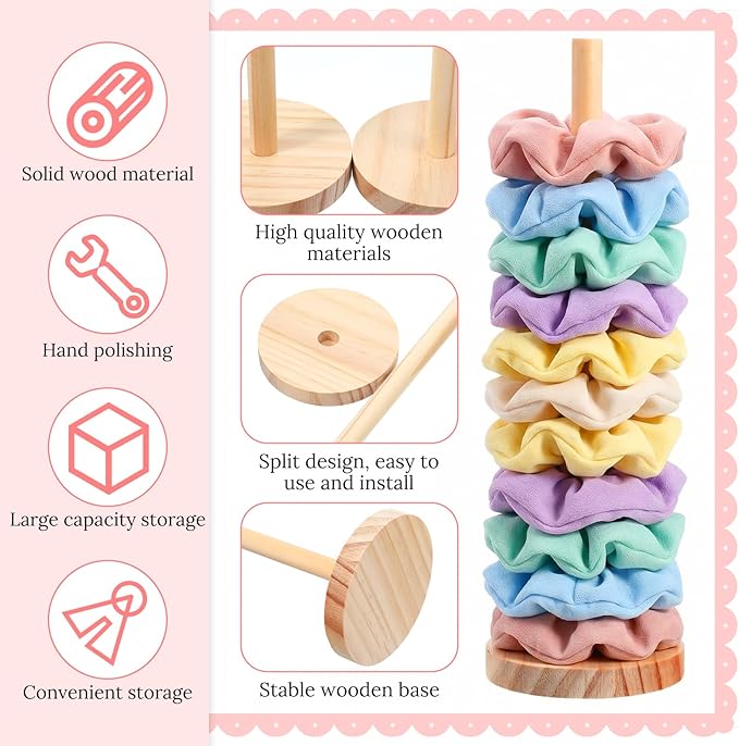 Scrunchie Holder Hair Tie Holder Organizer Stand Scrunchie Organizer Hair Accessories Organizers Storage Display Modern Jewelry Scrunchy Display Hairs Elastics Storage for Women Girl Bedroom Decor