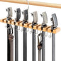 Wooden Belt Hanger for Closet 2-in-1 Wall Mount Belt Organizer Holder for Closet Organizer Storage, Ratchet Belt Rack Closet Accessories with 12 Slots & 11 Hooks