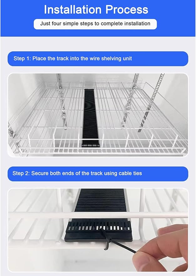 Automatic Can Dispenser and Drink Rack Plastic Water Bottle Rack Bins Adjustable Gliding Soda and Beer Organizer Space Saving(6 x 43.3 cm/2.4 x 17.0 inches)